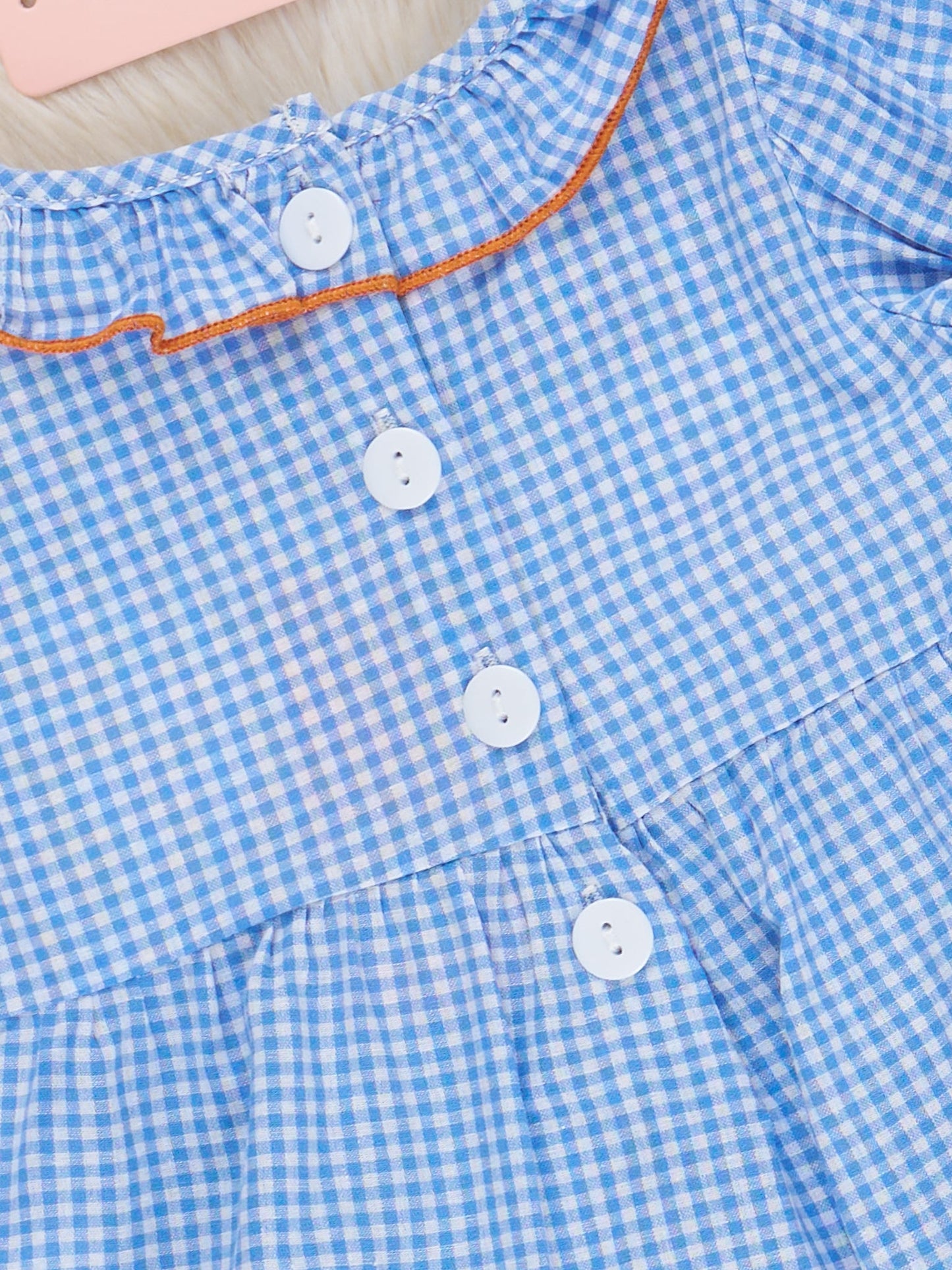 Pumpkin Posh Cutie Embroidered Smocked Bubble