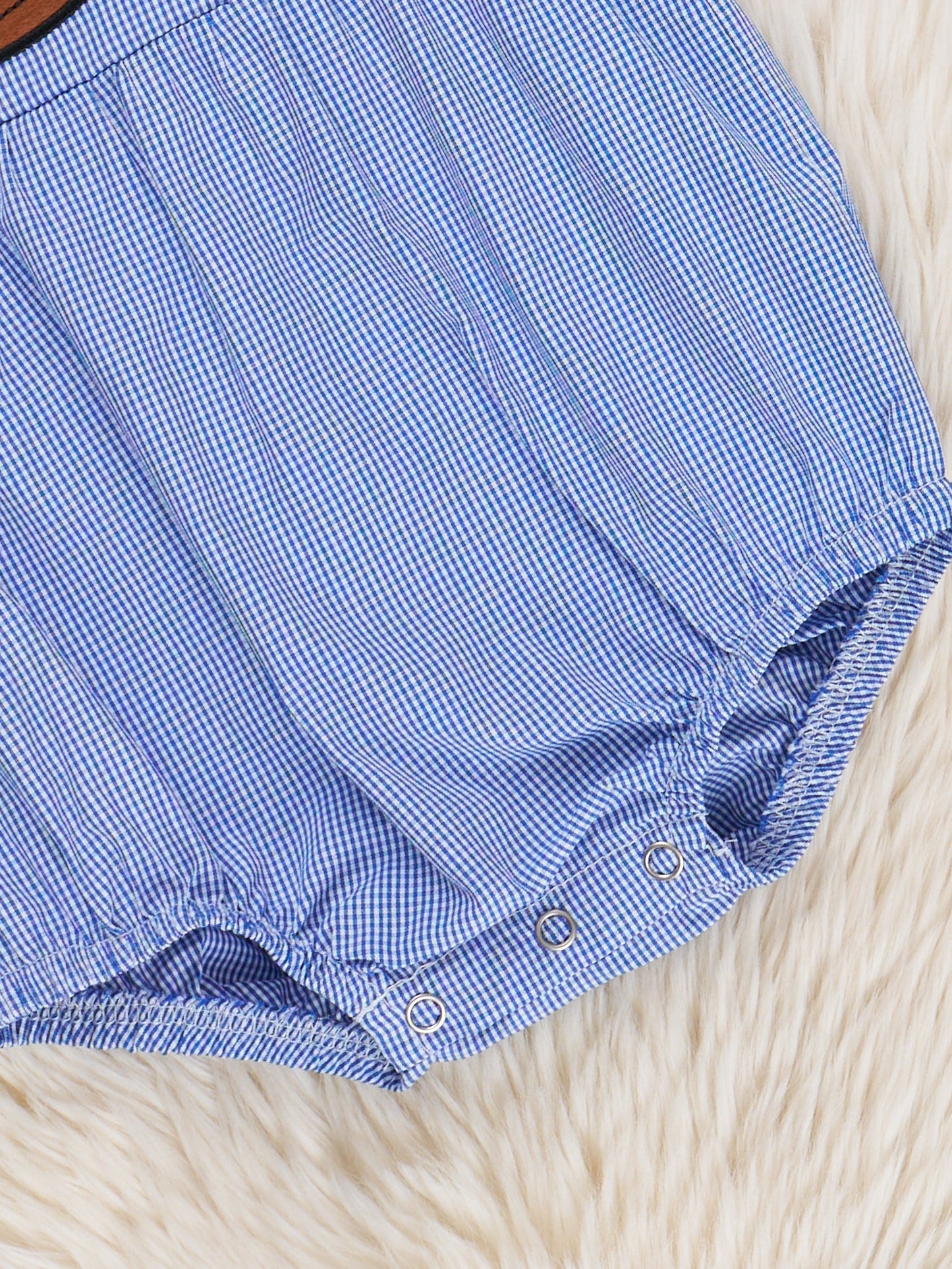 Blue Stripe Cotton Embroidered Football Johnny
