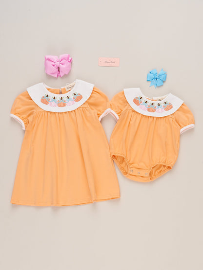 Sweet as Pumpkin Pie Embroidered Dress