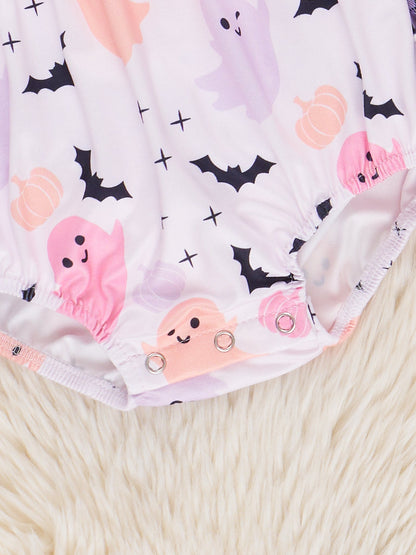 Pink & Purple Ghosts & Bats Ruffle Bubble