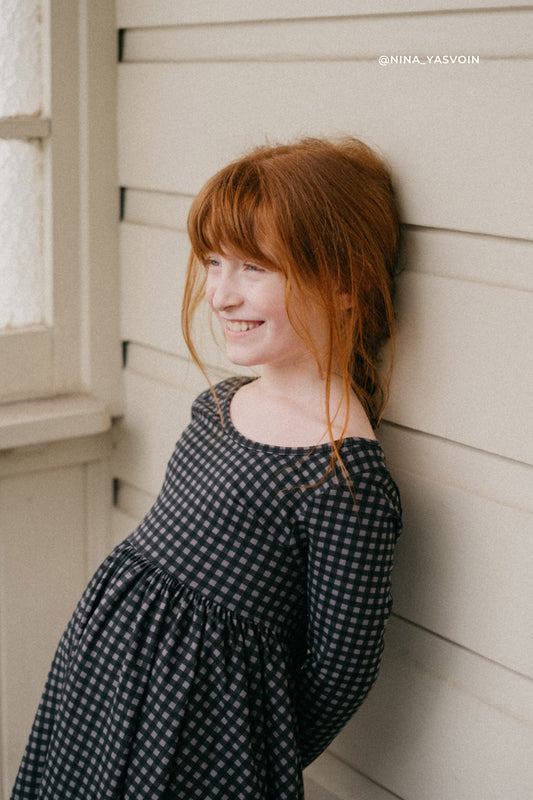 Organic Cotton Tallulah Dress - Gingham Night