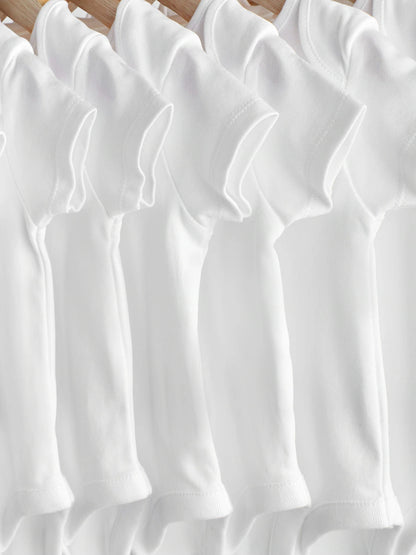 White Essential 10 Pack Baby Short Sleeve Bodysuits