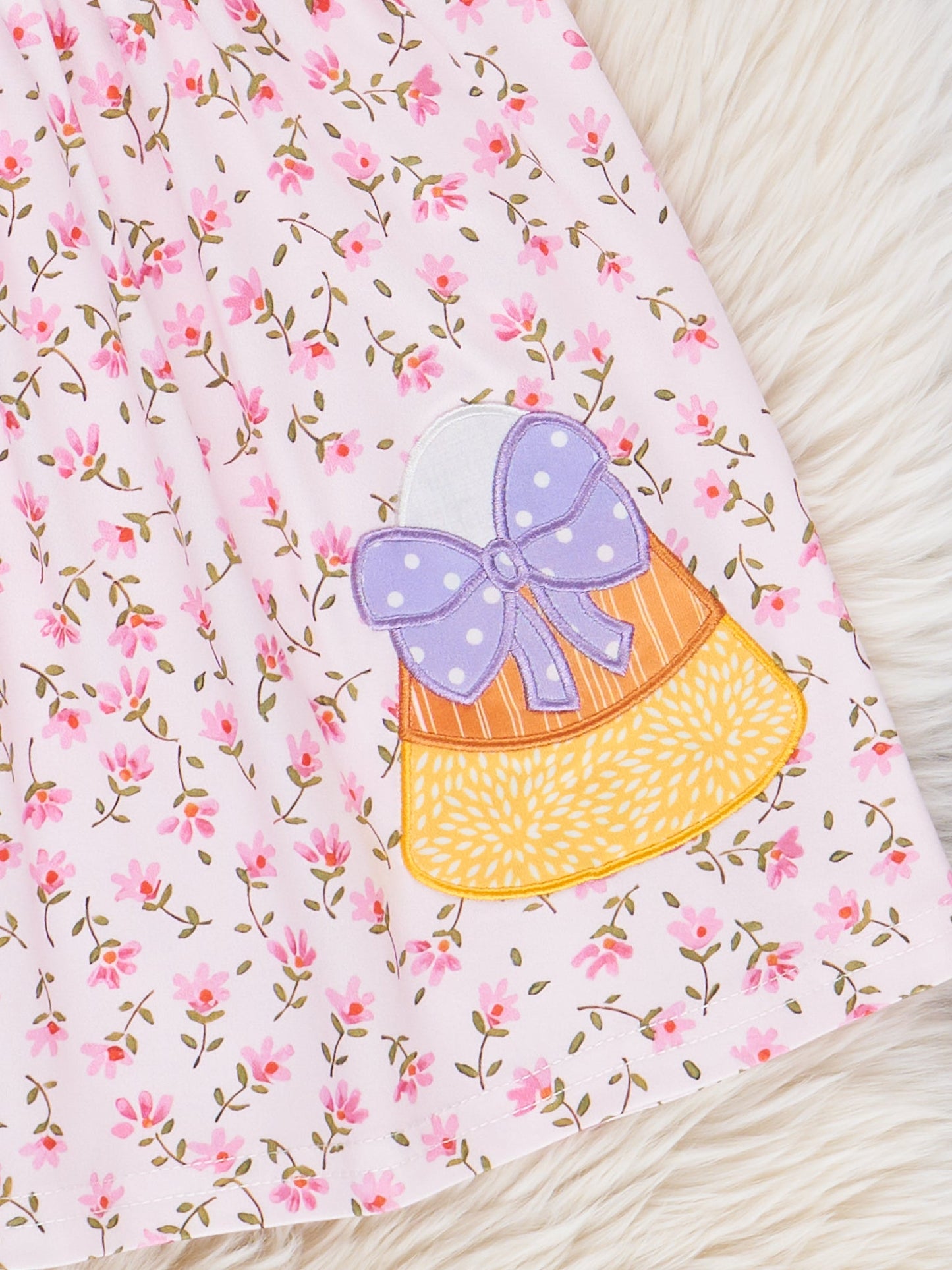 Candy Blossoms Embroidered Ruffle Dress