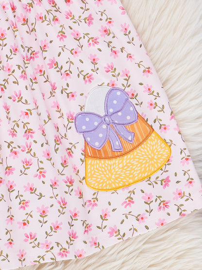 Candy Blossoms Embroidered Ruffle Dress
