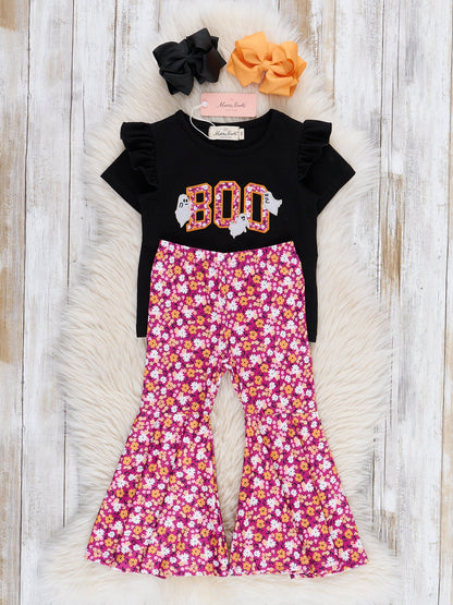 Boo Ghost Garden Bell Bottom Outfit