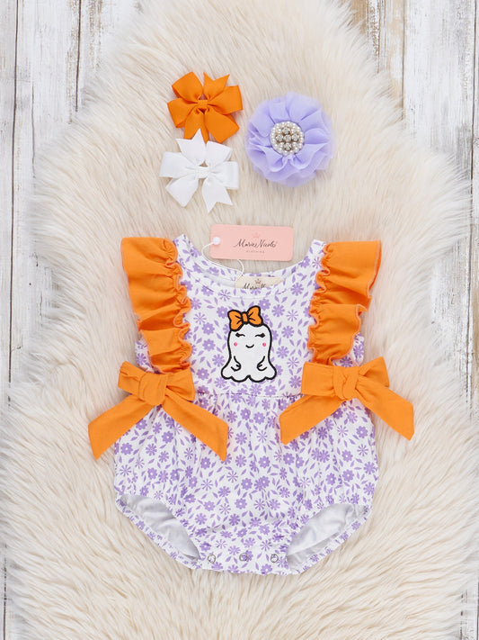 Boo Baby in Bows Embroidered Bubble