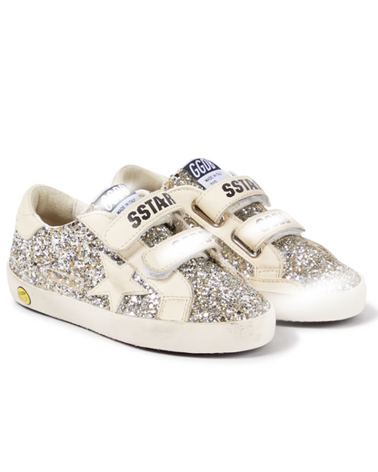 Old School glitter leather sneakers