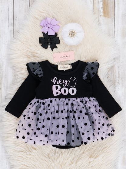 Lavender "Hey Boo" Tulle Bubble