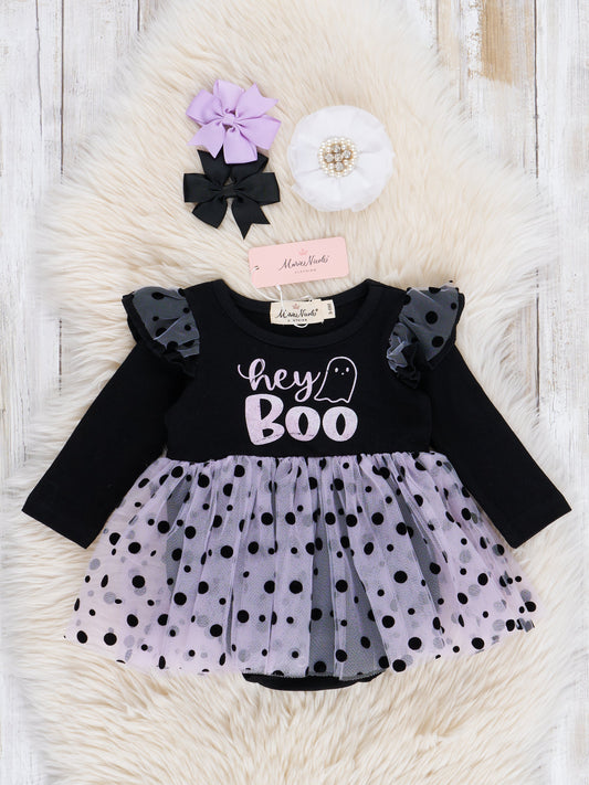 Lavender "Hey Boo" Tulle Bubble