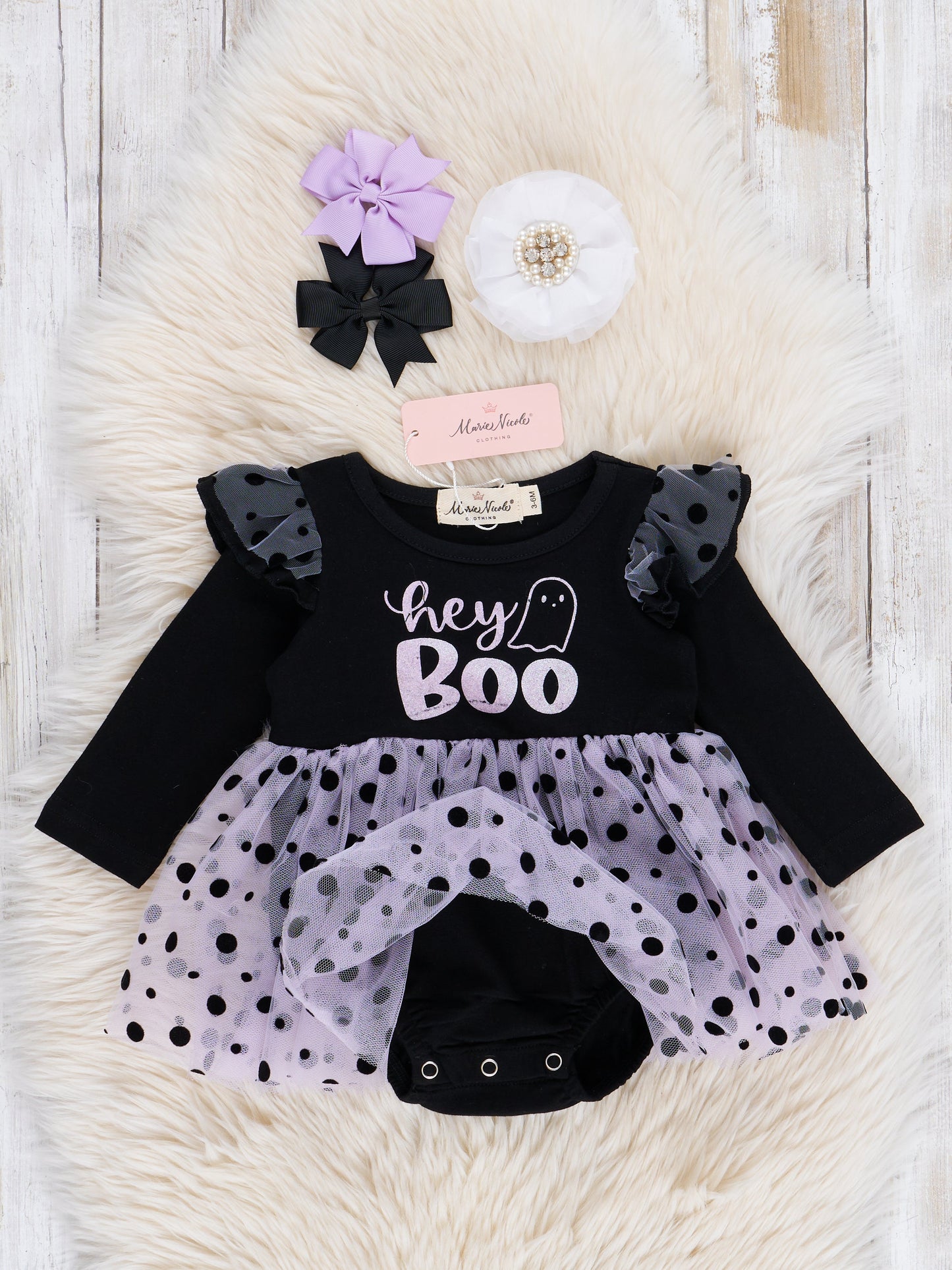 Lavender "Hey Boo" Tulle Bubble