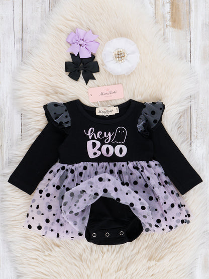 Lavender "Hey Boo" Tulle Bubble