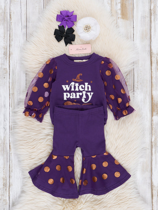 Violet "Witch Party" Polka Dot Outfit