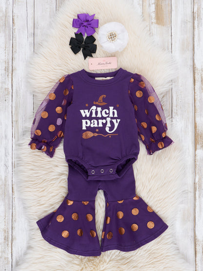 Violet "Witch Party" Polka Dot Outfit