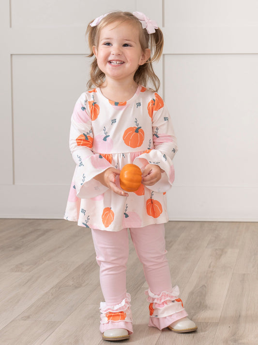 Pink & Orange Sweet Gourds Ruffle Outfit
