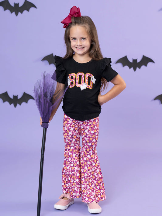 Boo Ghost Garden Bell Bottom Outfit