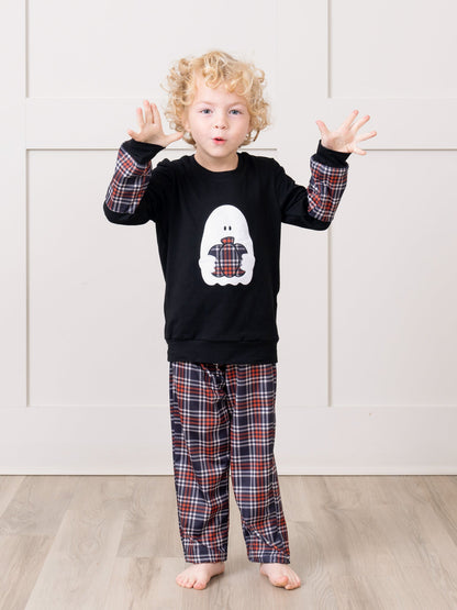 Embroidered Halloween Plaid Outfit