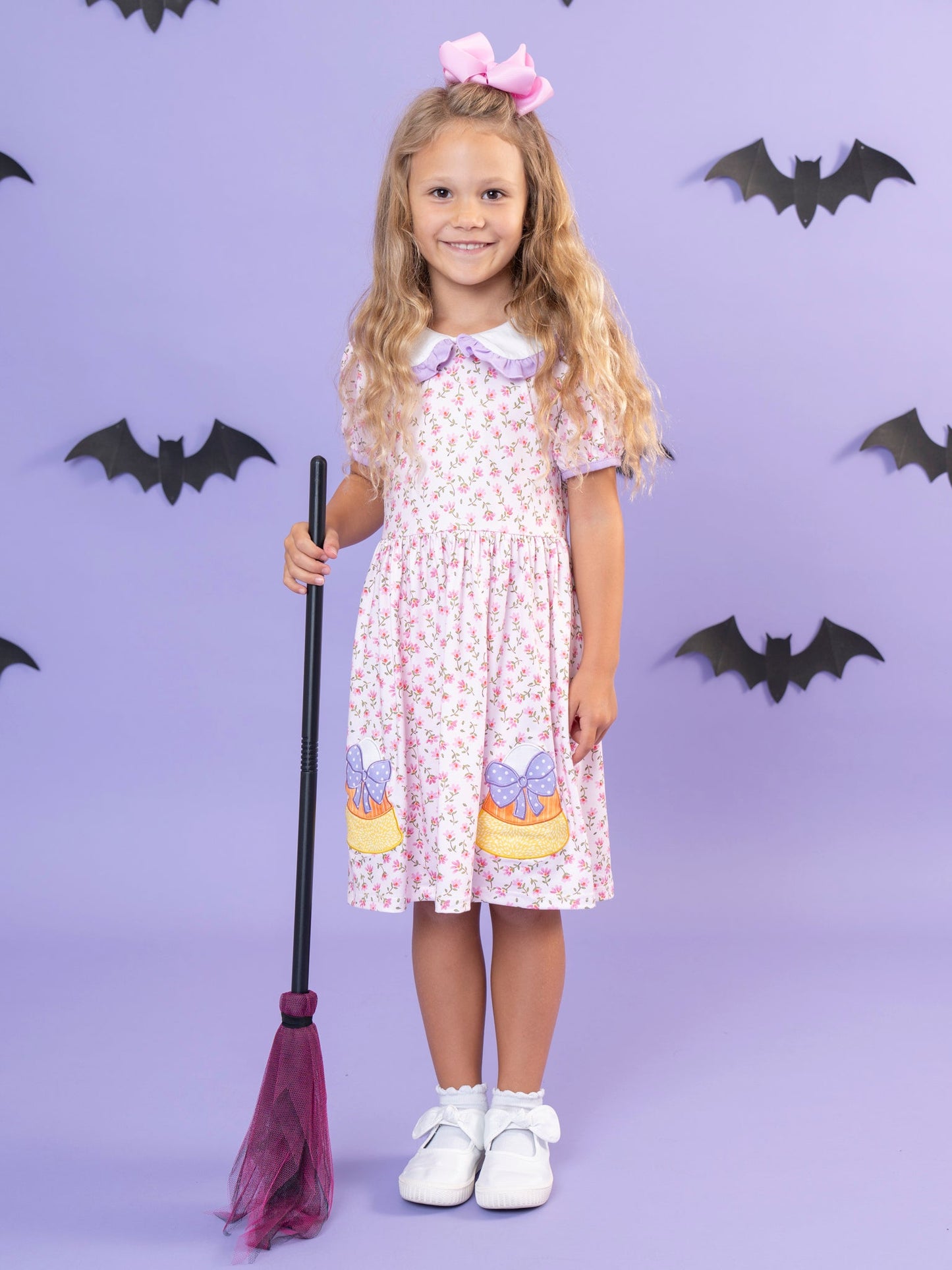Candy Blossoms Embroidered Ruffle Dress