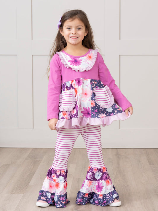 Pocket Flara Bells Outfit - Magenta