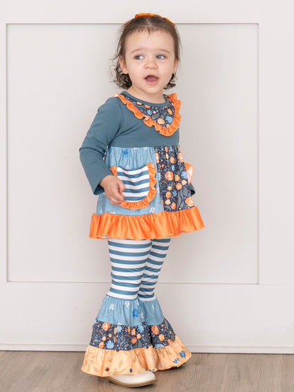 Pocket Flara Bells Outfit - Blue Grey