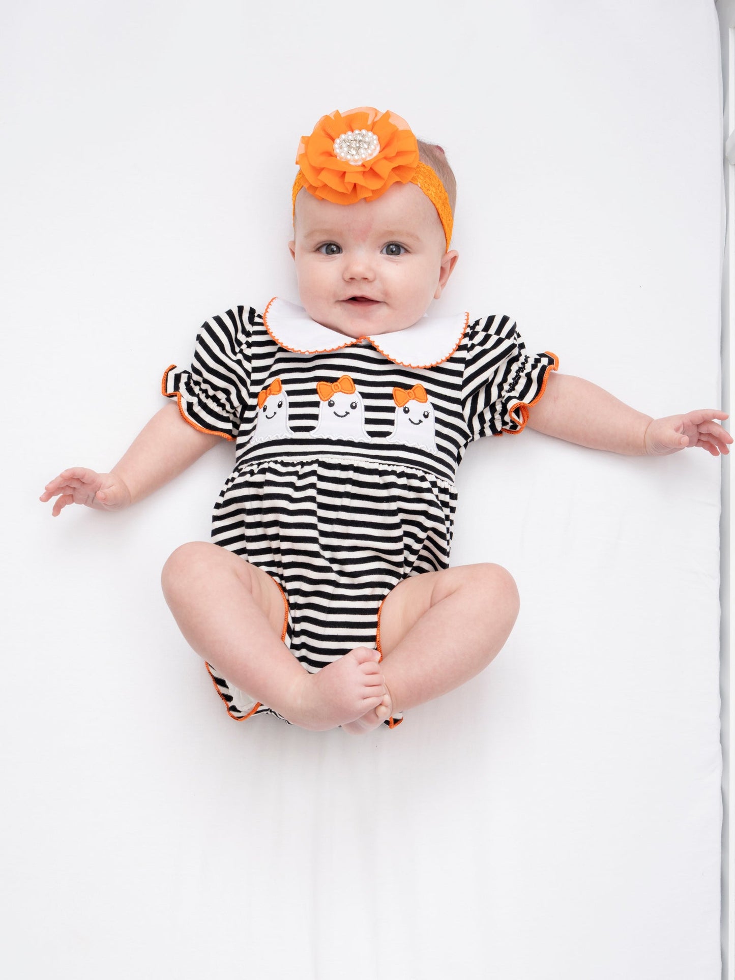Spooky Treat Striped Romper
