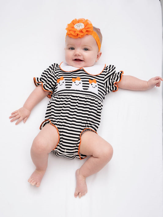 Spooky Treat Striped Romper