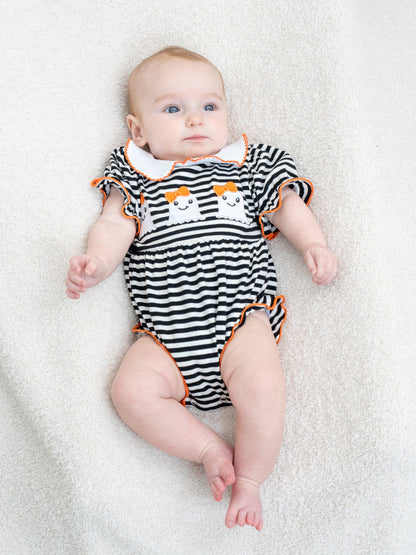 Spooky Treat Striped Romper