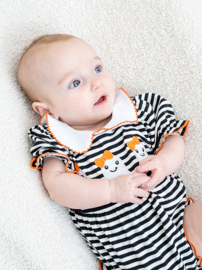 Spooky Treat Striped Romper