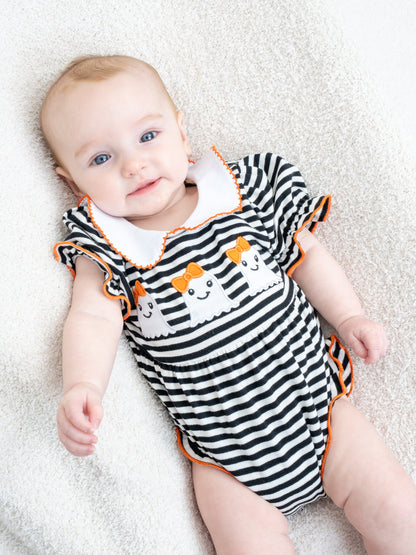 Spooky Treat Striped Romper