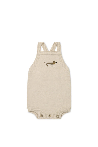 Ethan Playsuit - Oatmeal Marle Cosy Basil