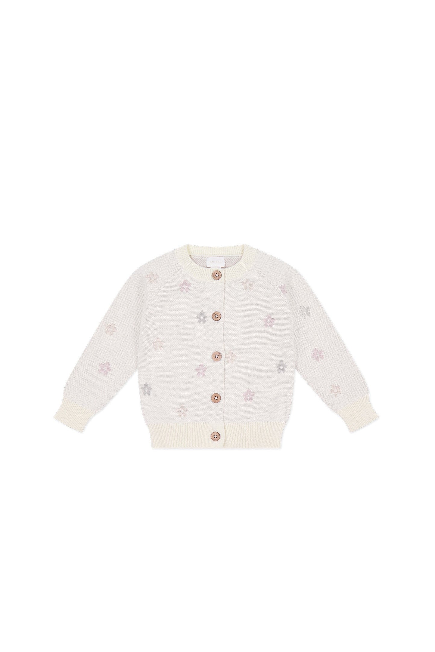 Harper Cardigan - Fifi Egret Jacquard