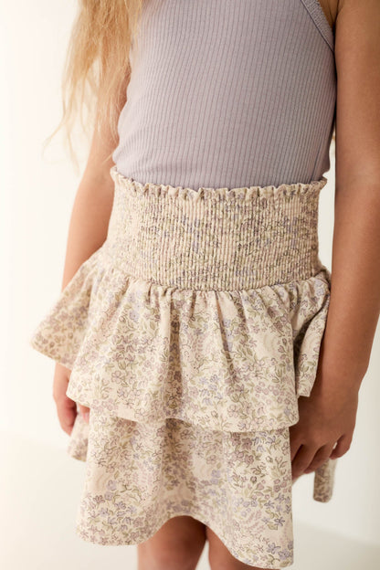 Organic Cotton Ruby Skirt - April Floral Mauve