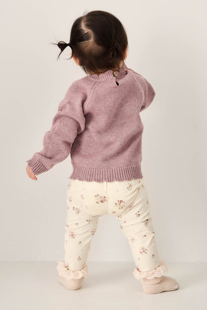 Organic Cotton Everyday Legging - Lauren Floral Tofu
