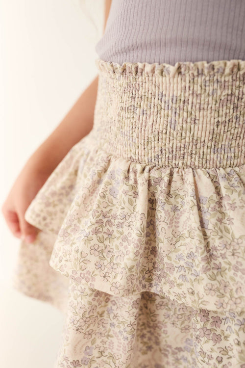 Organic Cotton Ruby Skirt - April Floral Mauve