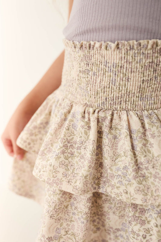 Organic Cotton Ruby Skirt - April Floral Mauve