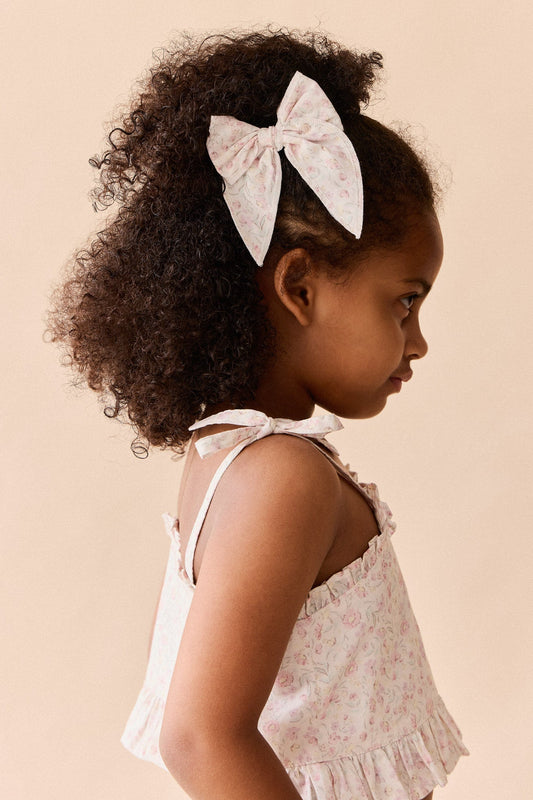 Organic Cotton Voile Bow - Grace Floral