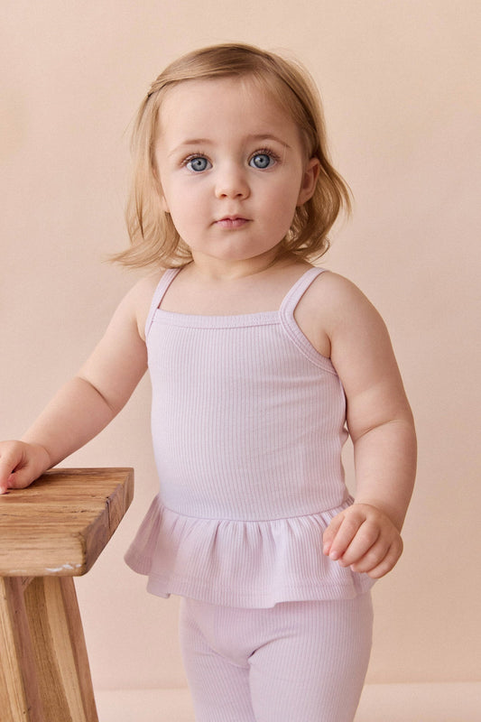 Organic Cotton Fine Rib Lillian Top - Popsicle