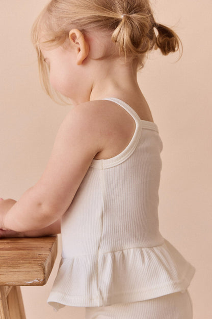 Organic Cotton Fine Rib Lillian Top - Parchment