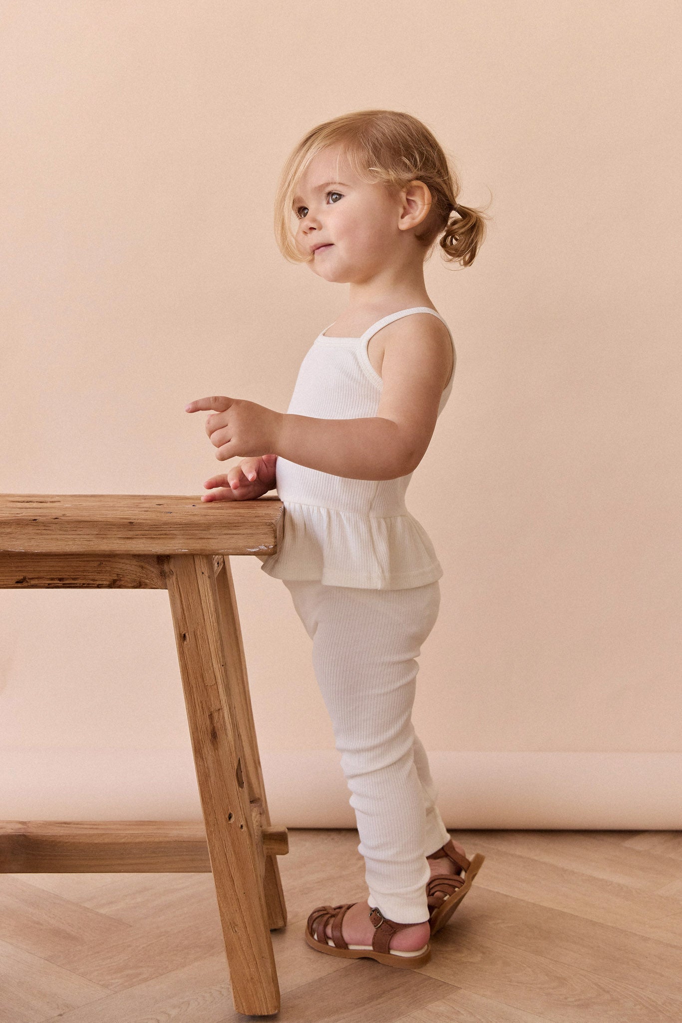 Organic Cotton Fine Rib Everyday Legging - Parchment