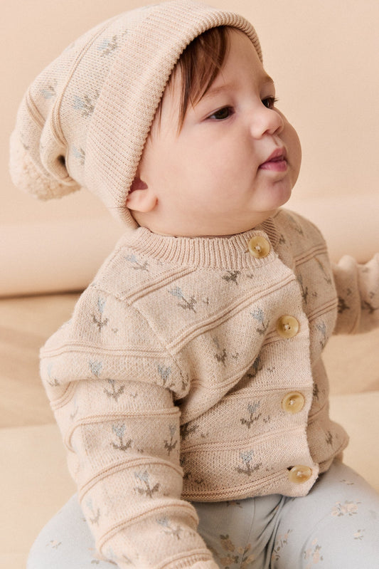 Penny Cardigan - Penny Flower Jacquard Dawn