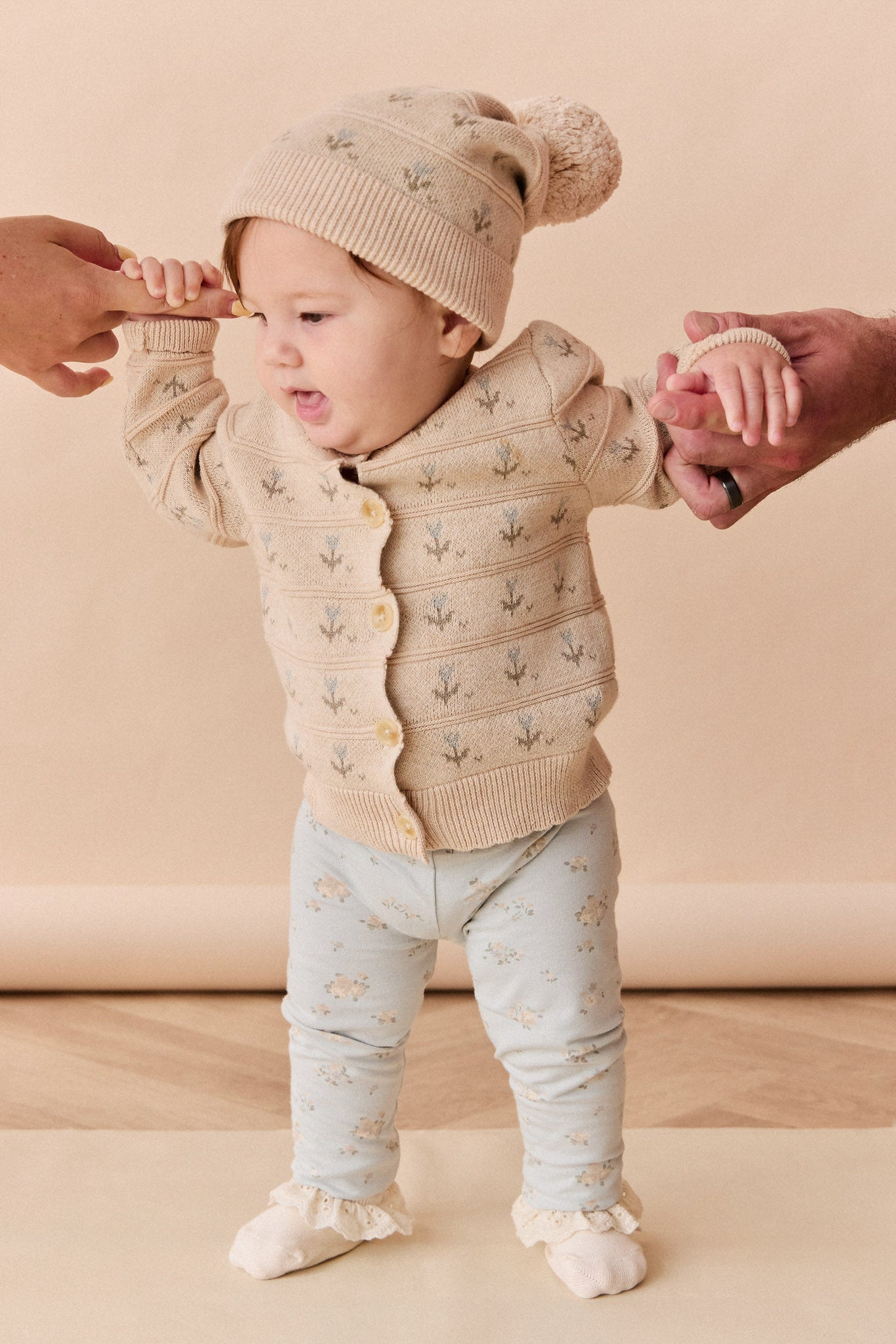 Penny Cardigan - Penny Flower Jacquard Dawn