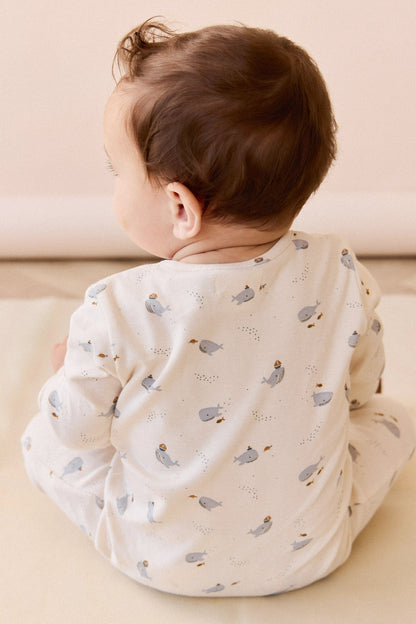 Organic Cotton Reese Zip Onepiece - Whales