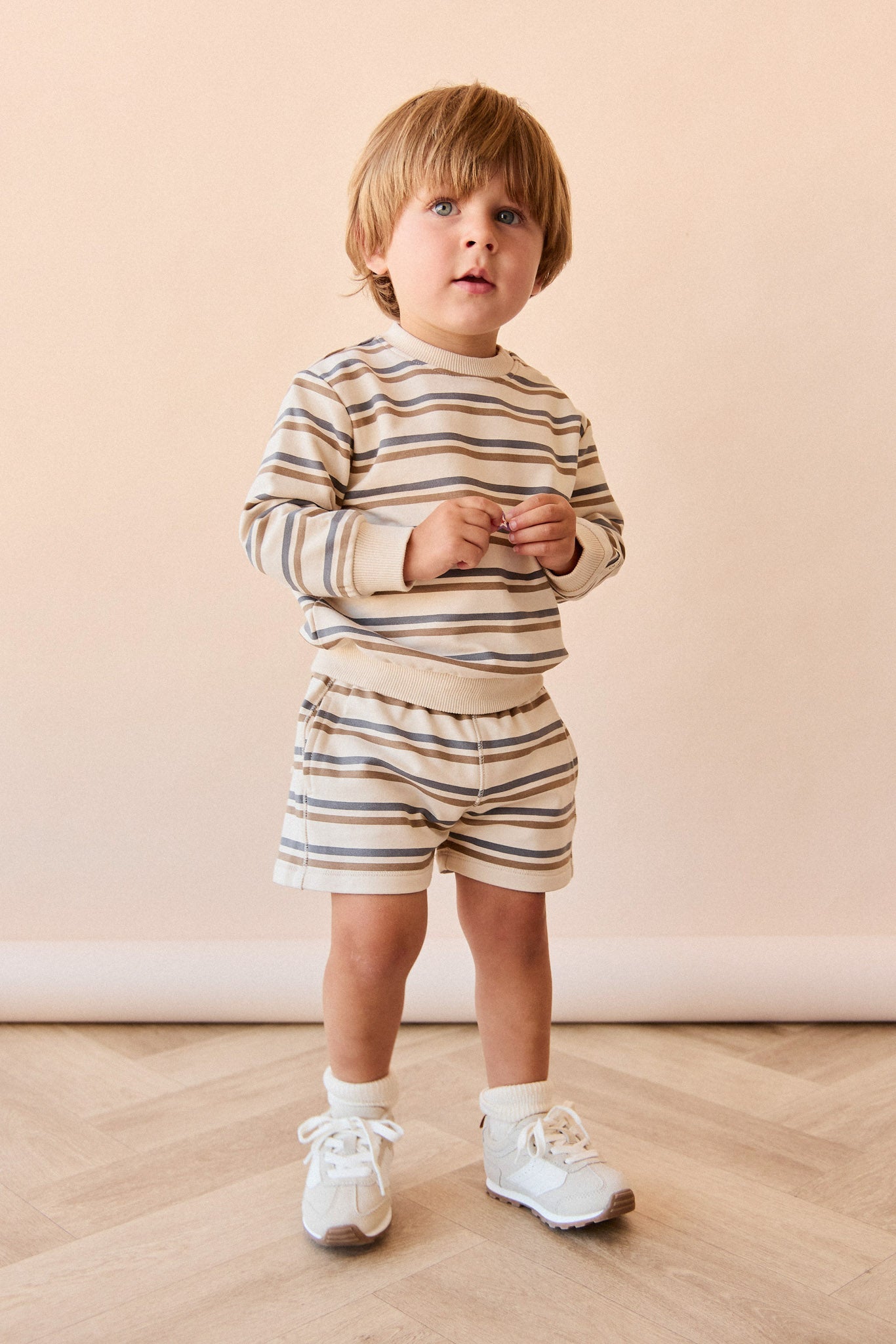 Organic Cotton Jalen Oversized Jumper - Raynor Stripe North Sea