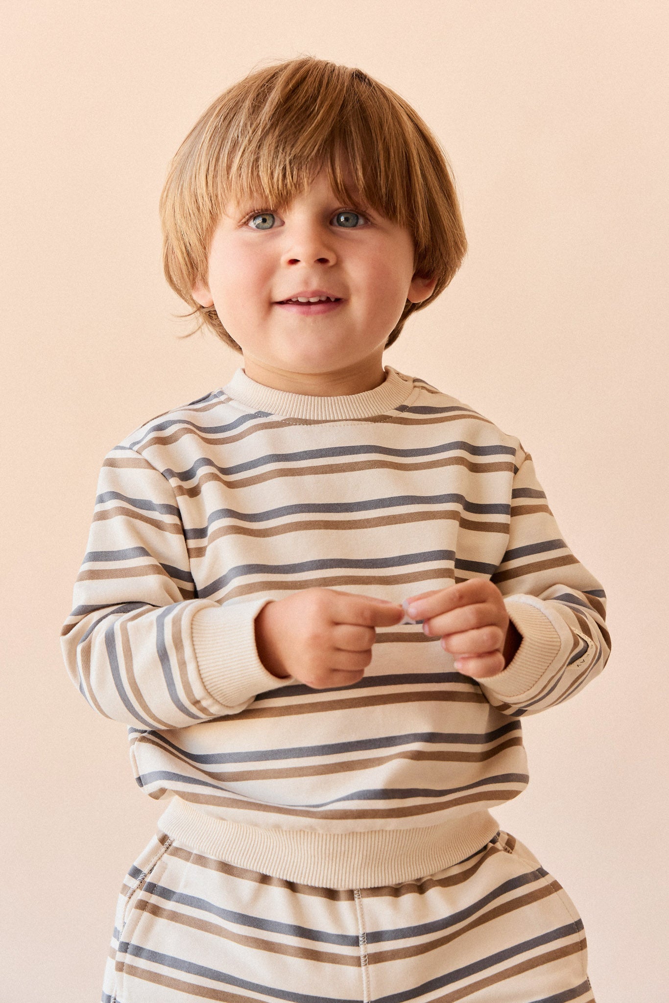 Organic Cotton Jalen Oversized Jumper - Raynor Stripe North Sea