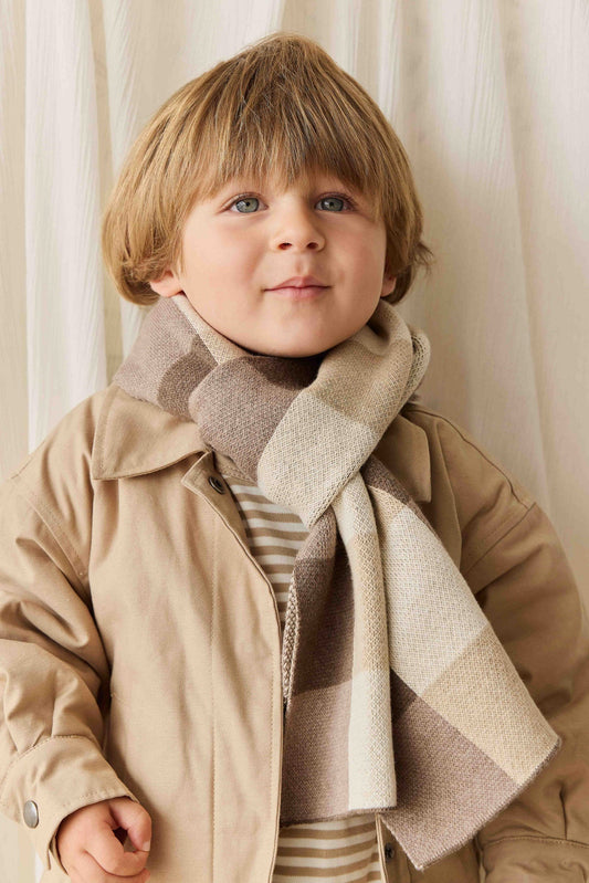 Checkered Scarf  - Brioche