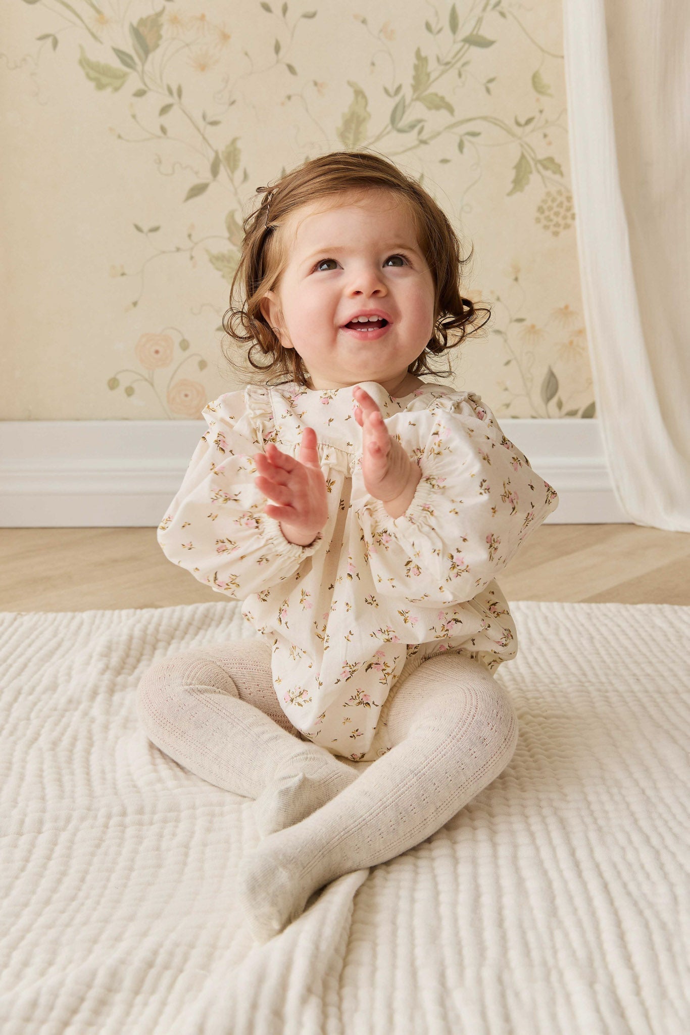 Organic Cotton Frances Playsuit - Bianca Antique