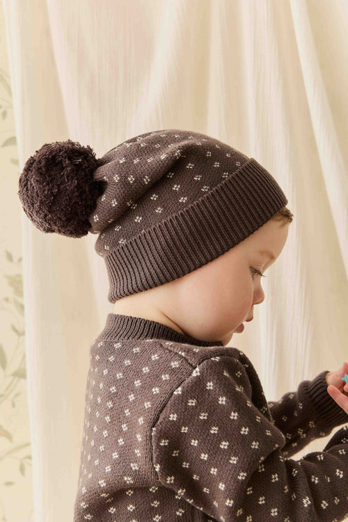 Dorian Beanie - Knitted Diamonds Coffee