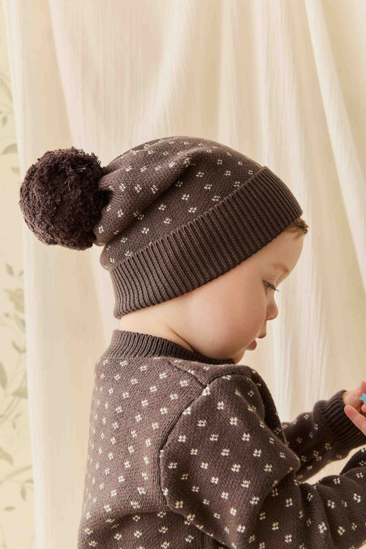 Dorian Beanie - Knitted Diamonds Coffee