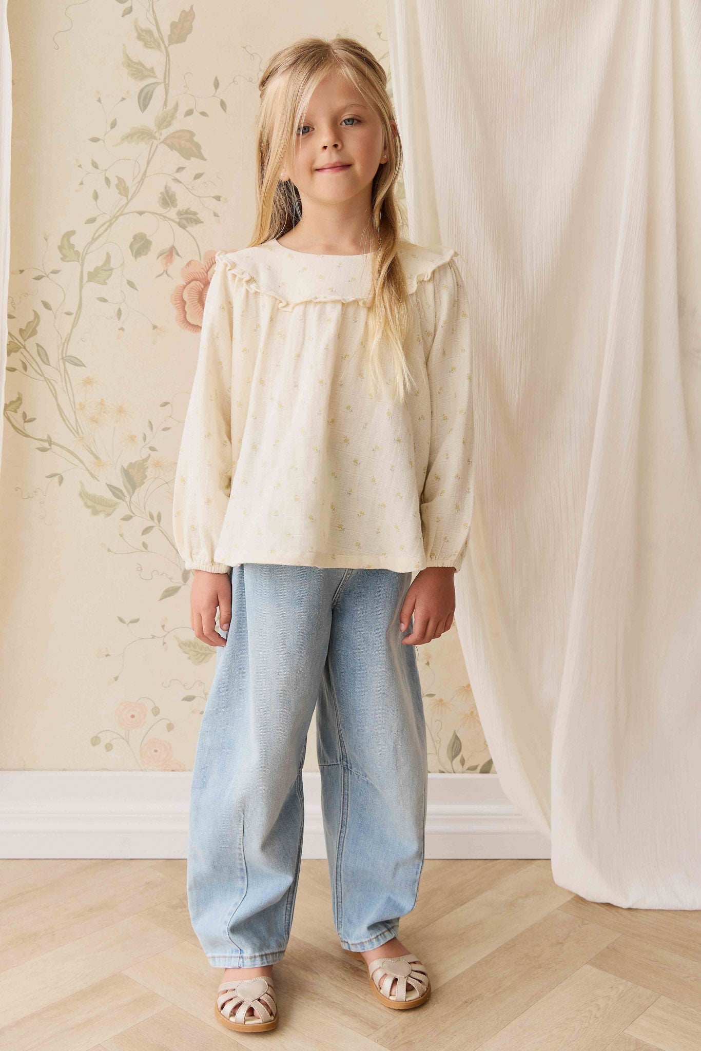 Organic Cotton Muslin Amira Blouse - Vintage Ditsy