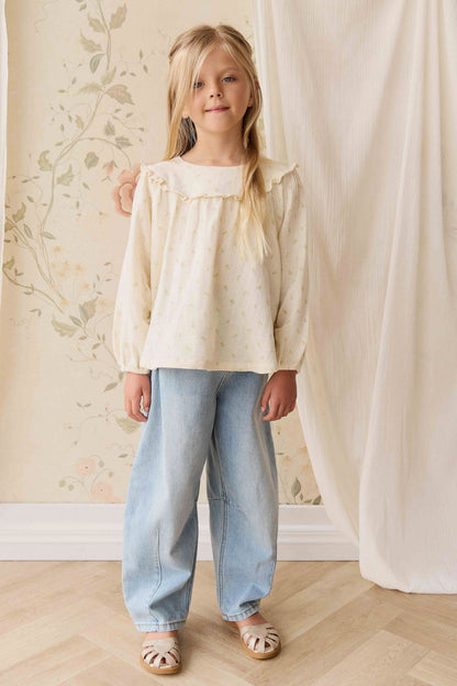 Organic Cotton Muslin Amira Blouse - Vintage Ditsy