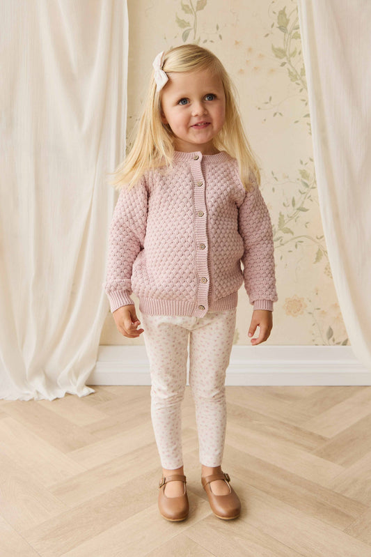 Maple Cardigan - Pastel Pink Marle